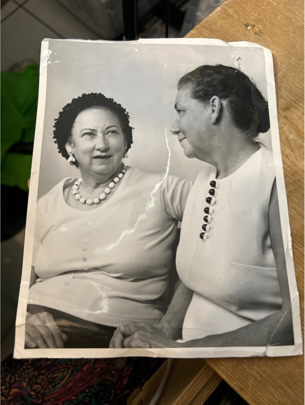 Painted photo of two women’s from the Jacksonville Journal